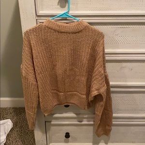 Brown/ cream cropped sweater